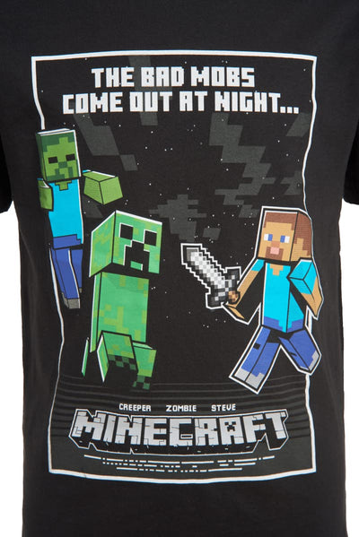 Minecraft Boys Creeper & Characters 3 Colors Short Sleeve T-Shirt Set, 3 Pack