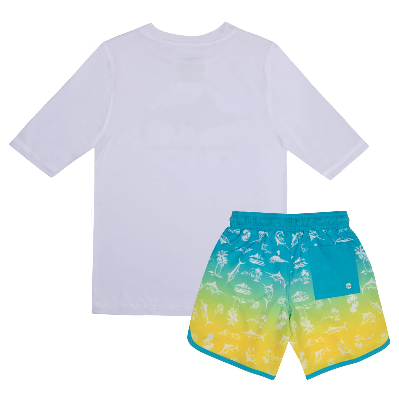 Tommy Bahama 2-Piece Swimsuit Set, Rash Guard & Swim Trunks 2-Pack Bundle Set for Boys and Toddlers