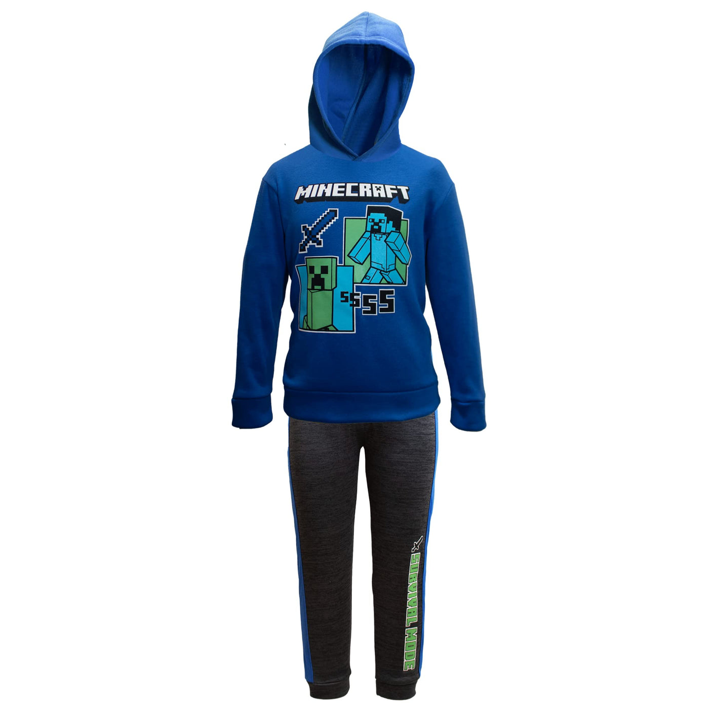 Minecraft Boys 2 Piece Fleece Pants Sets, Minecraft Pullover Hoodie and Jogger Set for Boys