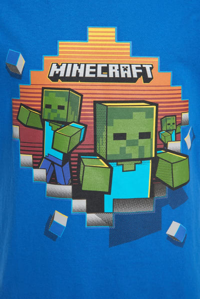 Minecraft Boys Creeper & Characters 3 Colors Short Sleeve T-Shirt Set, 3 Pack