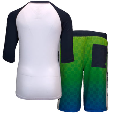 NINTENDO Boys Swimsuit and Rashguard Shirt Set, Super Mario Kart Swim Trunks and Rashguard Shirt for Boys