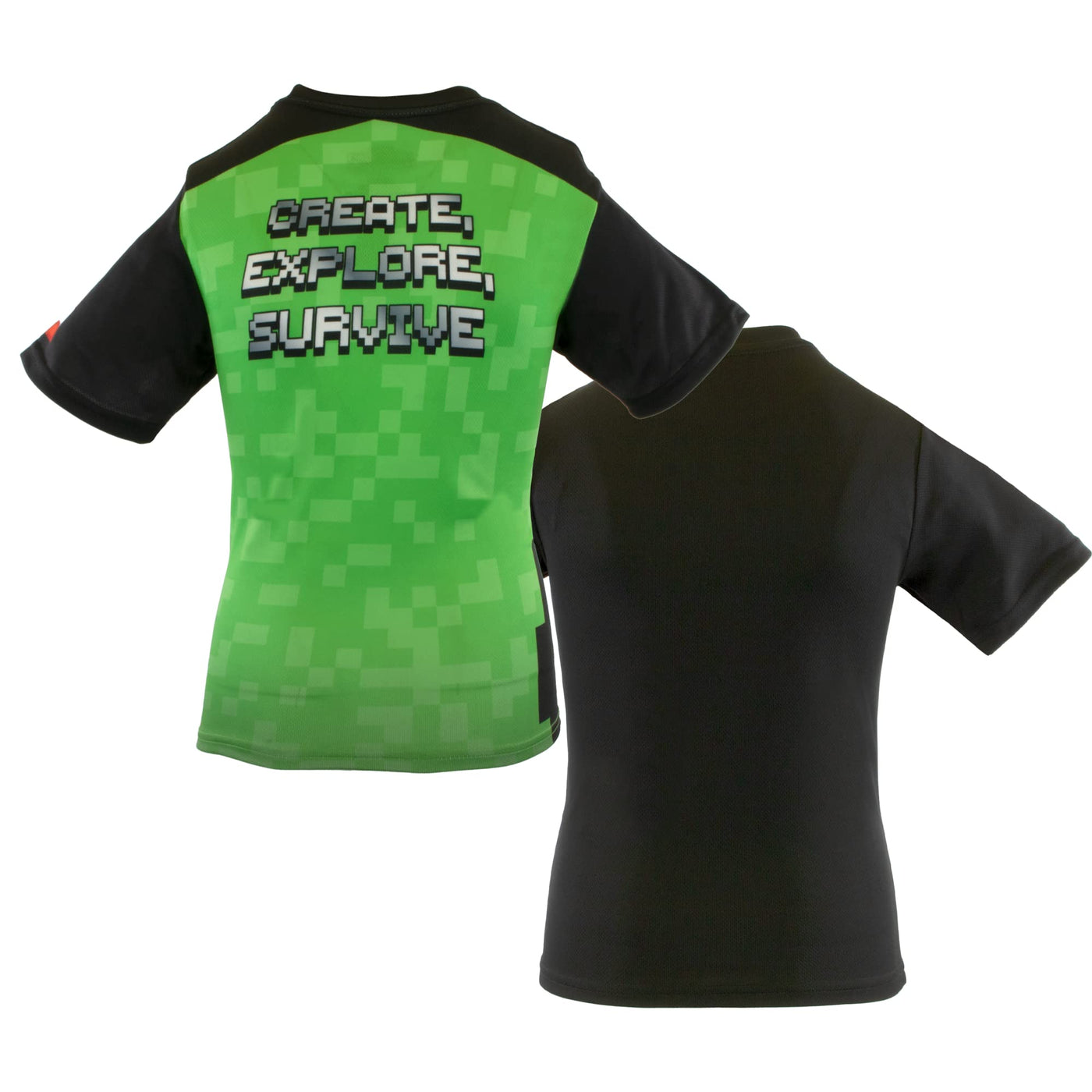 Minecraft Creeper Boys Athletic Gamer Top Graphic Tee Shirt 2 Pack