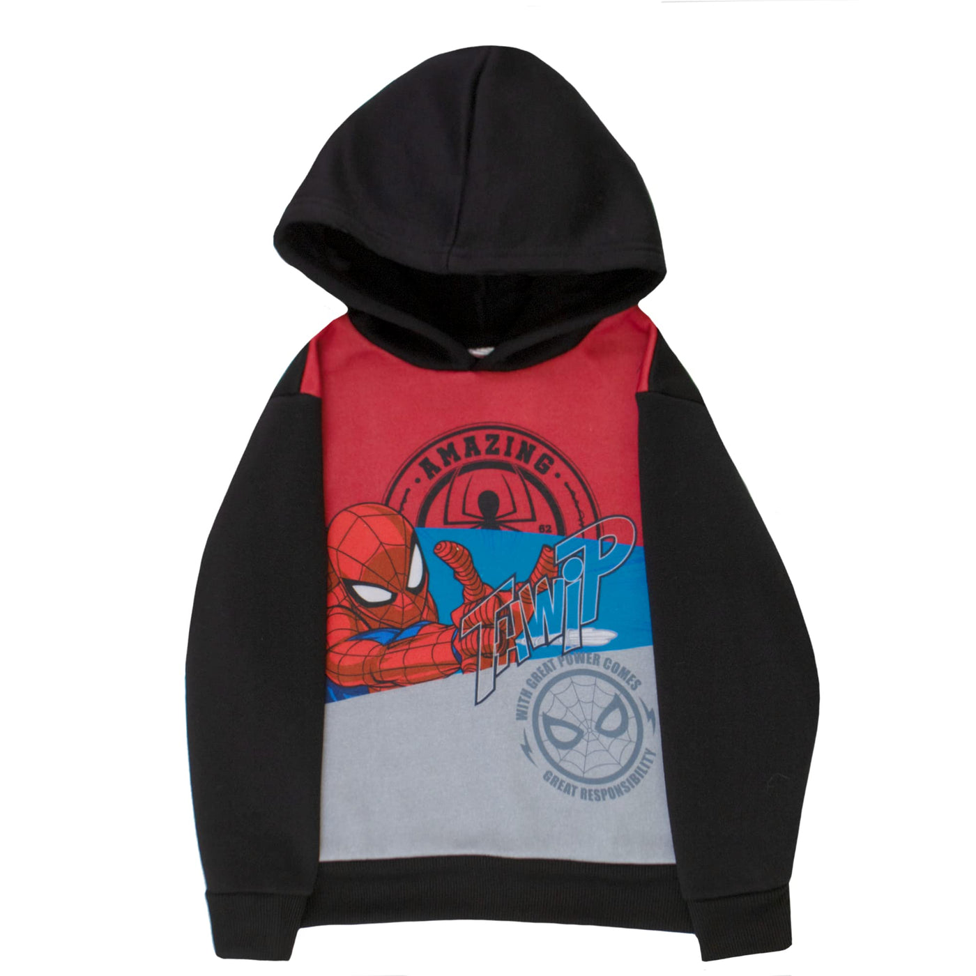 Marvel Avengers Spider-Man Black Panther Miles Morales Boys 2-Piece Fleece Sets, Fleece Hoodie and Pants Bundle Set for Boys