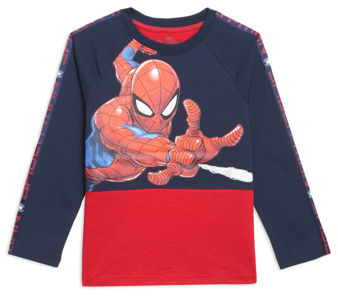 MARVEL Spider-Man and Avengers Long Sleeve T-Shirt 2-Pack for Boys, Spiderman and Avengers Boys Long Sleeve Tees Bundle Set