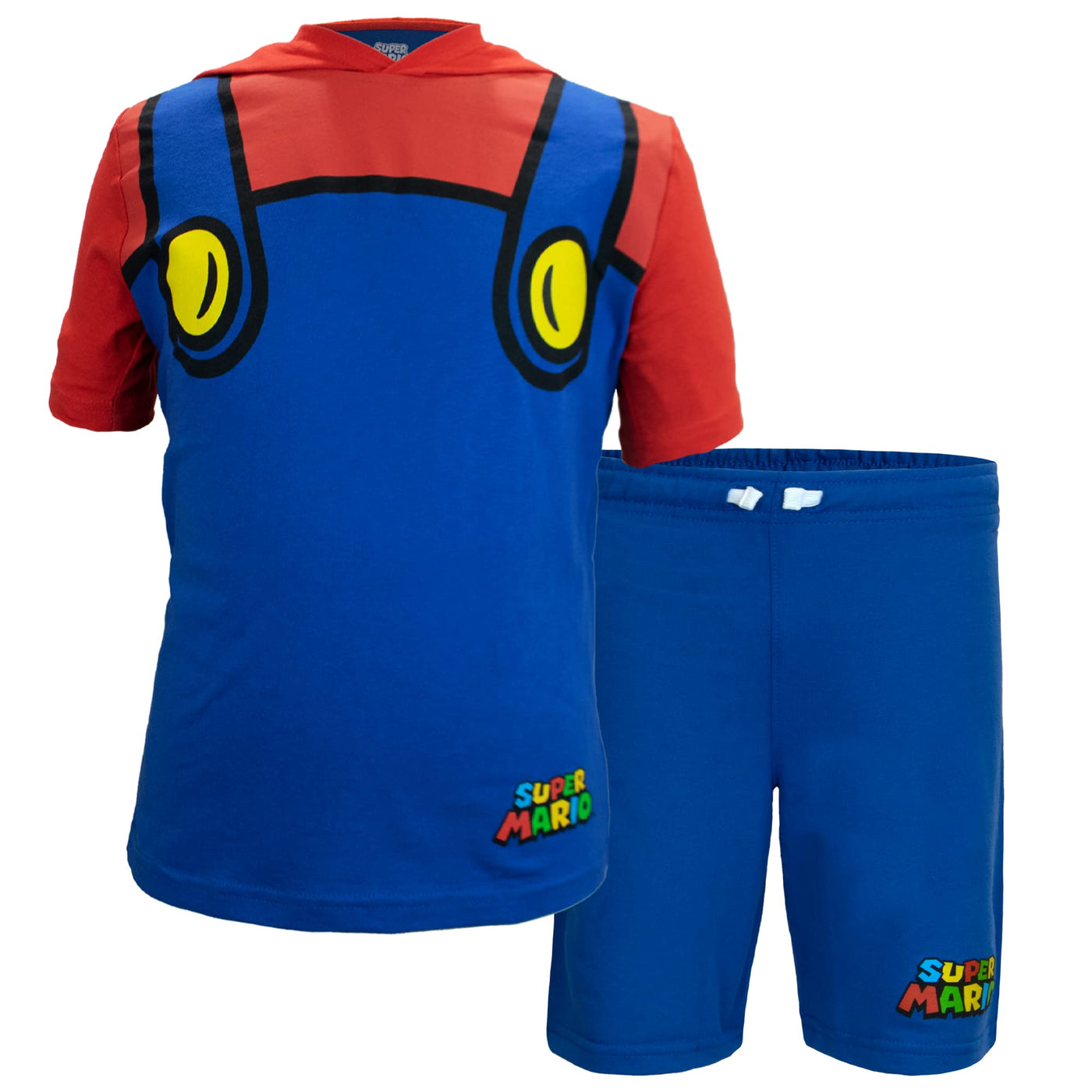 NINTENDO Characters Super Mario Lightweight Costume Short Sleeve Hoodie T-Shirt & Shorts Set