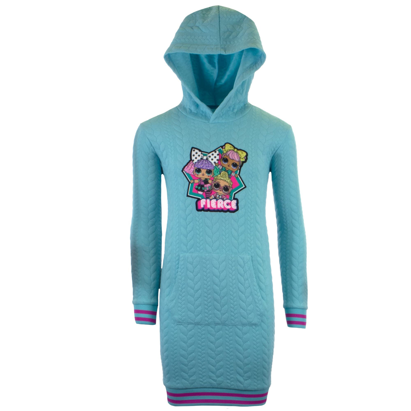 L.O.L. Surprise! Girls Hoodie Dress, LOL Surprise Rainbow High Hooded Dress for Girls