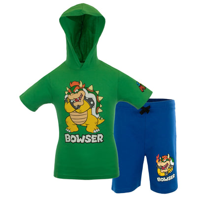 NINTENDO Characters Super Mario Lightweight Costume Short Sleeve Hoodie T-Shirt & Shorts Set