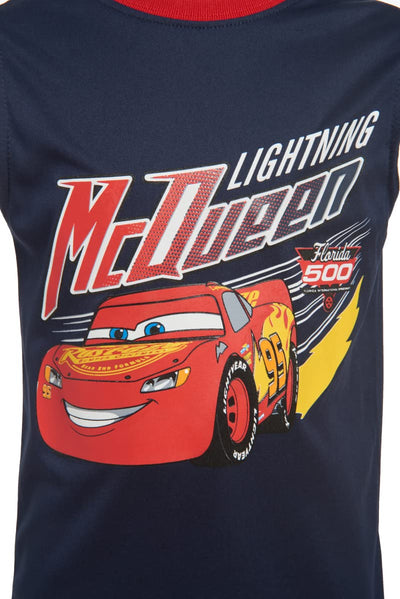 Disney boys Boys Cars Lightning Mcqueen Gray Heather 3 Piece T-shirt Tank Top Short Set