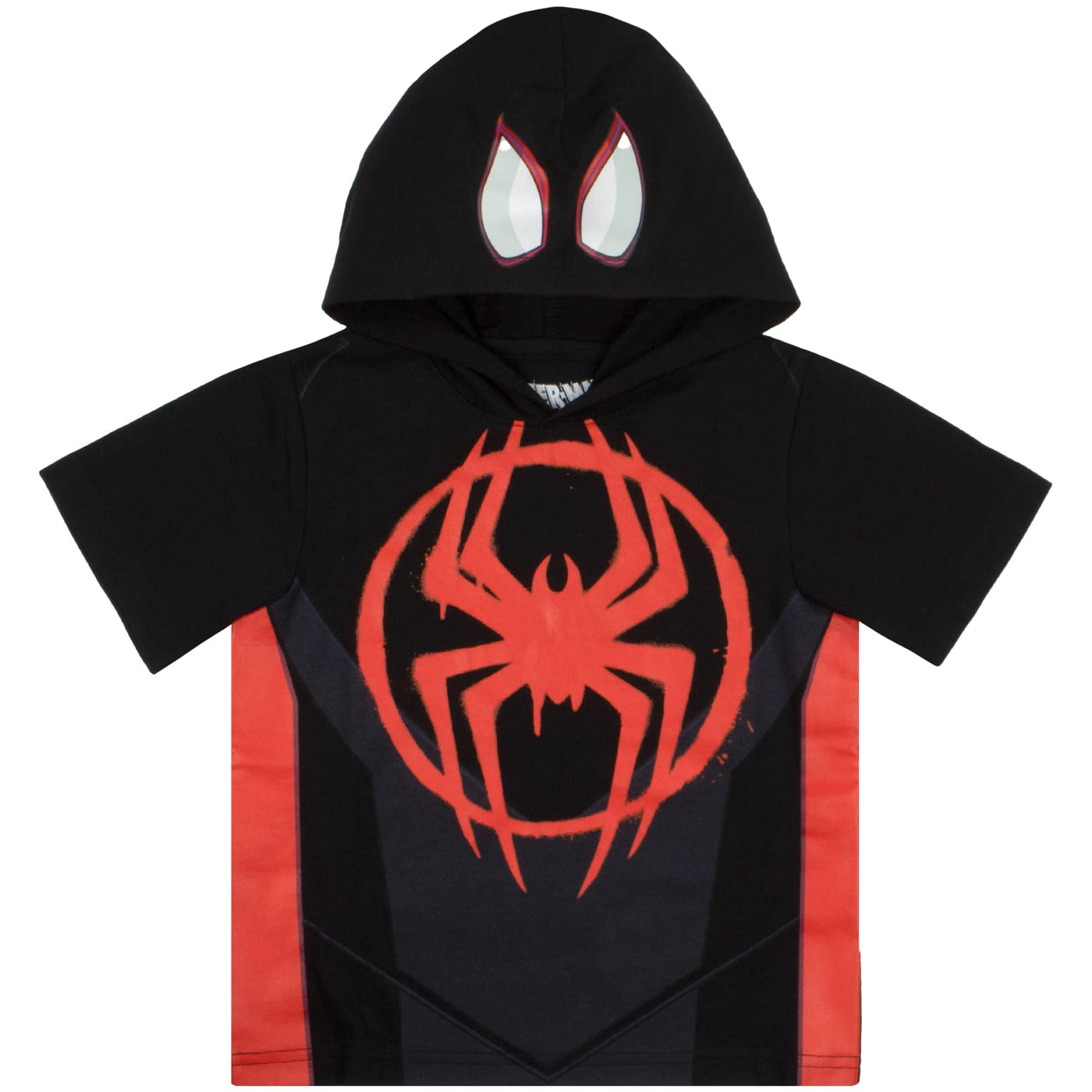 Marvel Avengers Superheroes Miles Morales Black Panther Boys Short Sleeve Hoodie T-Shirt & Shorts Athleisure Short Set