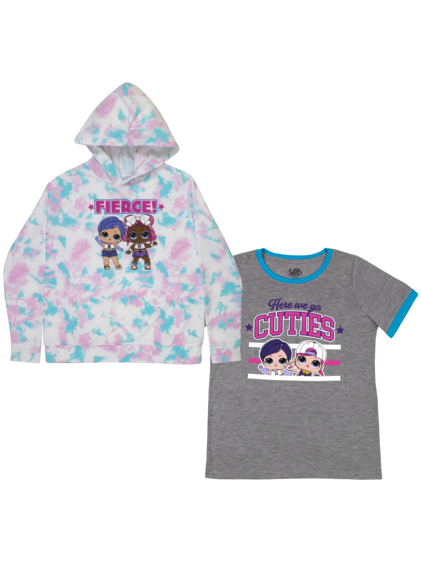 L.O.L. Surprise! Hoodie and T-Shirt Combo 2-Pack for Girls, Girls LOL Surprise Hooded Sweatshirt and Tee Bundle Set