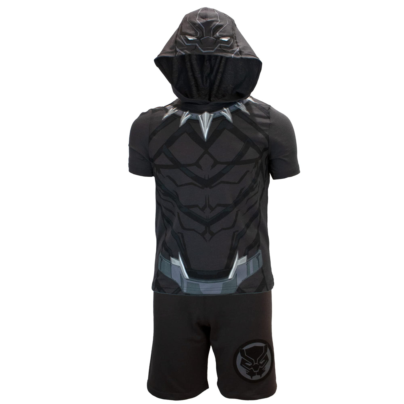 Marvel Avengers Superheroes Miles Morales Black Panther Boys Short Sleeve Hoodie T-Shirt & Shorts Athleisure Short Set