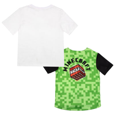 Minecraft Boys T-Shirt 2-Pack, Baseball Shirt and Tee 2-Pack Bundle Set for Boys