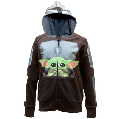 Star Wars The Mandalorian Baby Yoda "The Child" Boys Costume Zip up Hoodie Sweatshirt for Kids