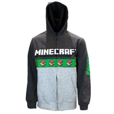 Minecraft Creeper Boys 3-Piece Bundle Set, Zip up Fashion Hoodie, Short Sleeve T-Shirt, and Jogger Sweatpants