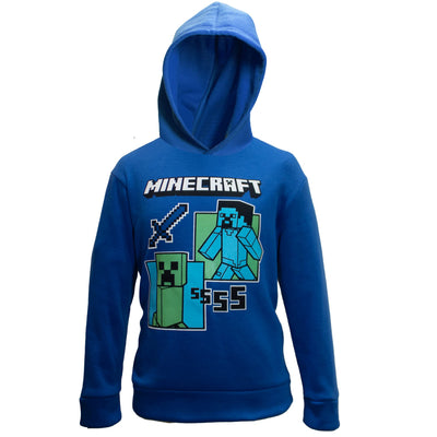 Minecraft Boys 2 Piece Fleece Pants Sets, Minecraft Pullover Hoodie and Jogger Set for Boys