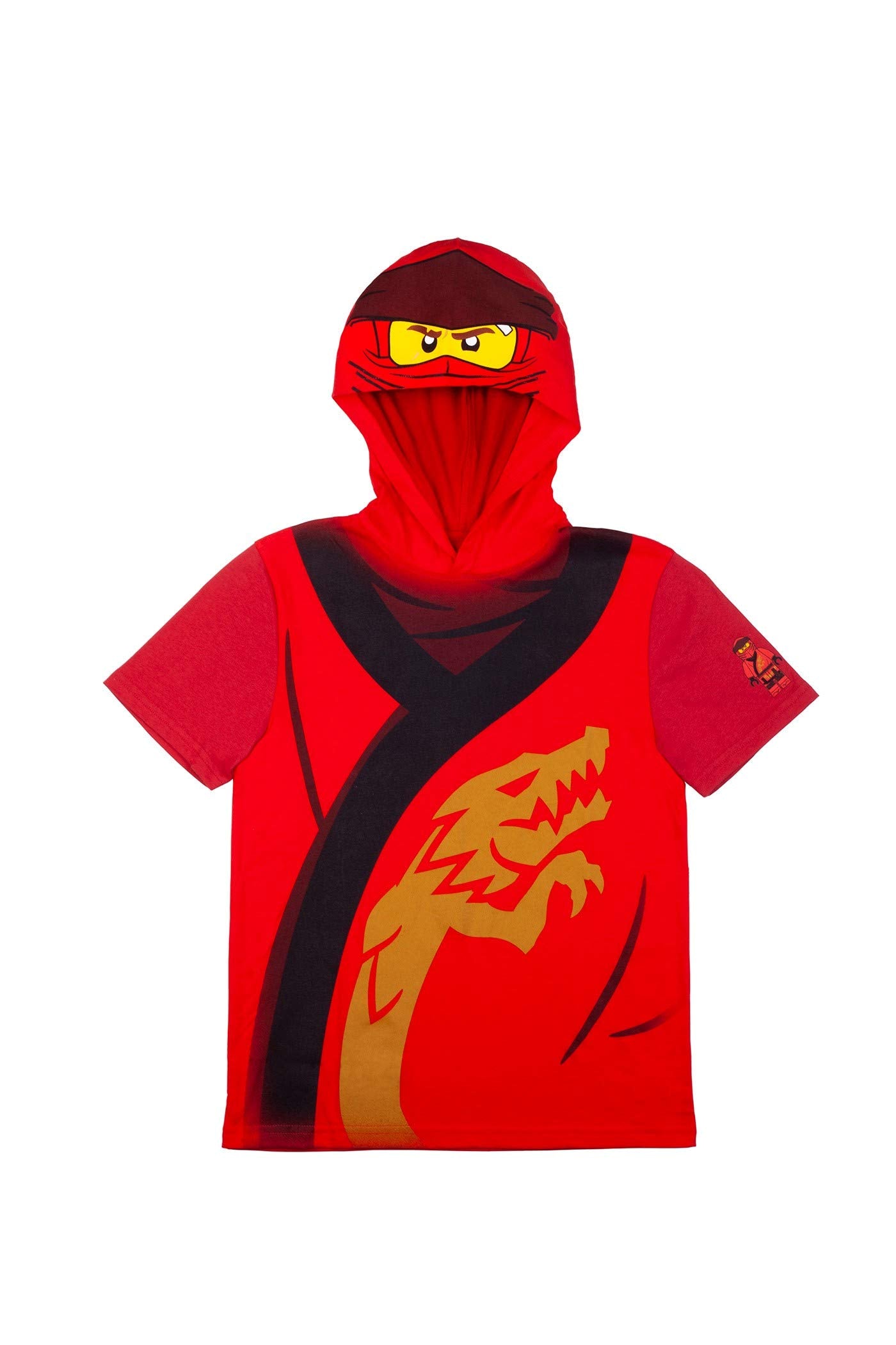 LEGO Ninjago Boys Ninjago Lloyd and Kai Costume Short Set Green and Red Shorts and Matching Costume Hooded T-Shirt for Boys