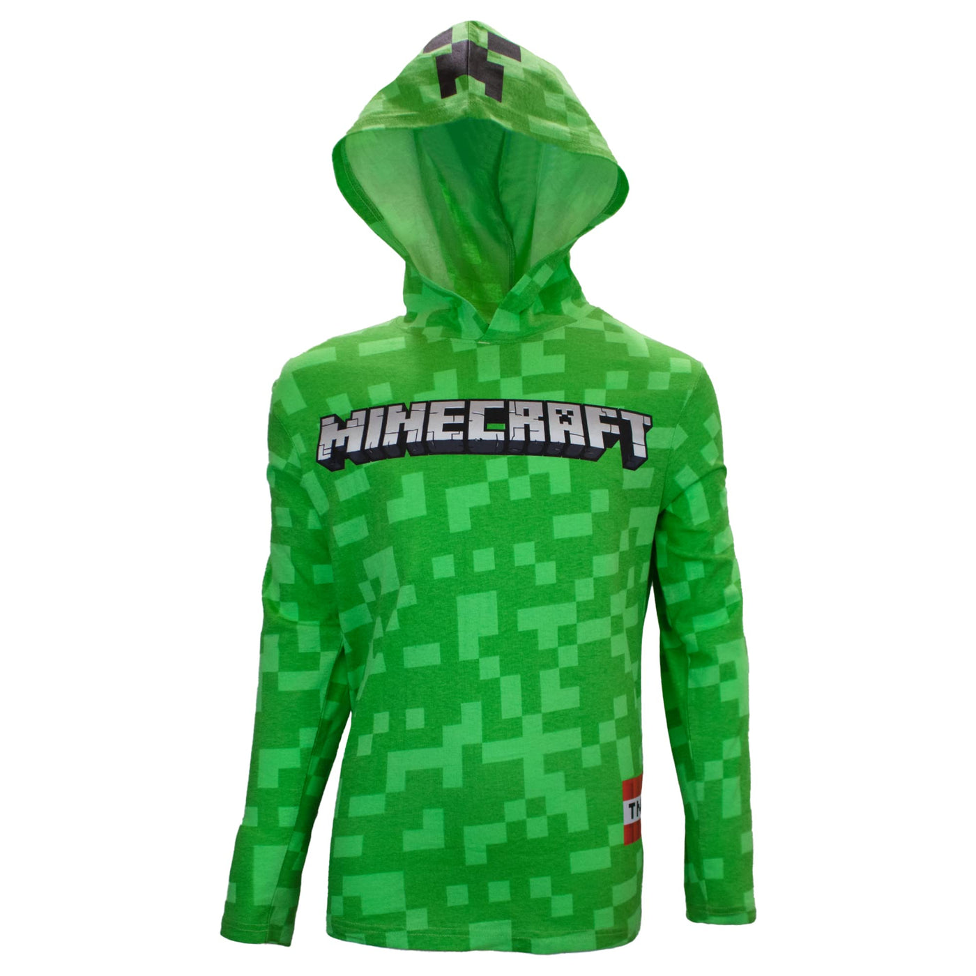 Minecraft Boys Long Sleeve Creeper Hoodie Tee