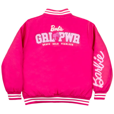 Barbie Girls Bomber Jacket, Zip-Up Bomber Jacket for Girls, Girl Power Outerwear