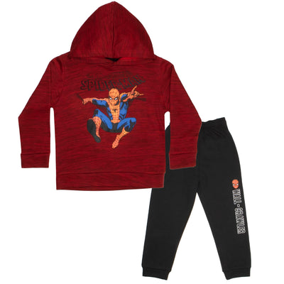 Marvel Avengers Spider-Man Black Panther Miles Morales Boys 2-Piece Fleece Sets, Fleece Hoodie and Pants Bundle Set for Boys