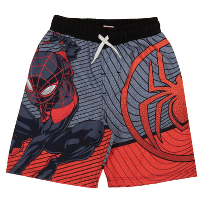 MARVEL Boys Avengers Spiderman Black Panther Miles Morales 2-Piece Swimsuit Set, Rash Guard & Swim Trunks for Boys