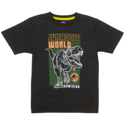 Universal Studios Jurassic World Boys 2 Pack T-Shirt Set, Dinosaur Shirts for Boys