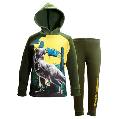 Jurassic World Dominion Boys 2 Piece Fleece Pants Sets, Hoodie and Pants Set Bundle for Boys