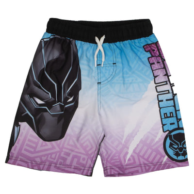 MARVEL Boys Avengers Spiderman Black Panther Miles Morales 2-Piece Costume Swimsuit Set, Rash Guard & Swim Trunks for Boys