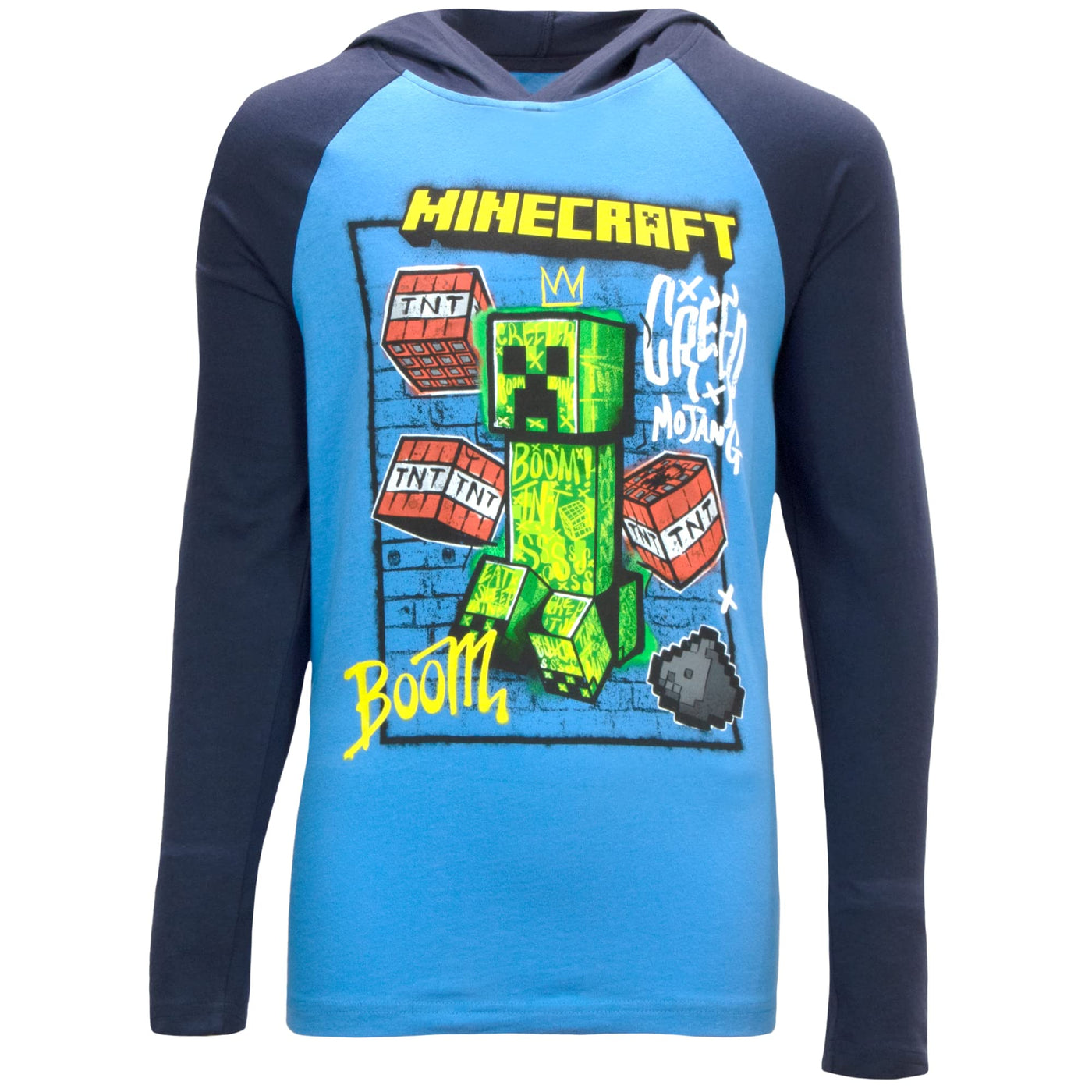 Minecraft Boys Long Sleeve Creeper Hoodie Tee