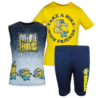 Minions T-shirt, Tanktop, and Shorts Set for Boys, Despicable Me Shorts Set for Boys