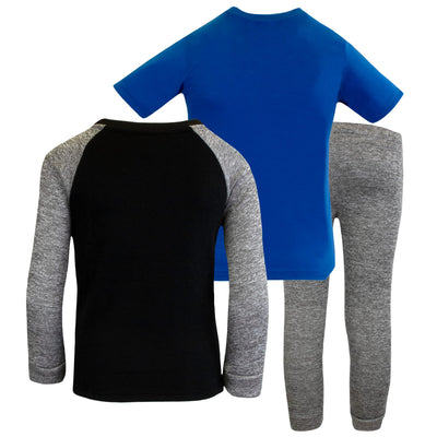 Minecraft Boys 3 Piece Fleece Pants Sets, Crew Neck Sweatshirt, T-Shirt, and Pants 3-Pack Bundle Set for Boys