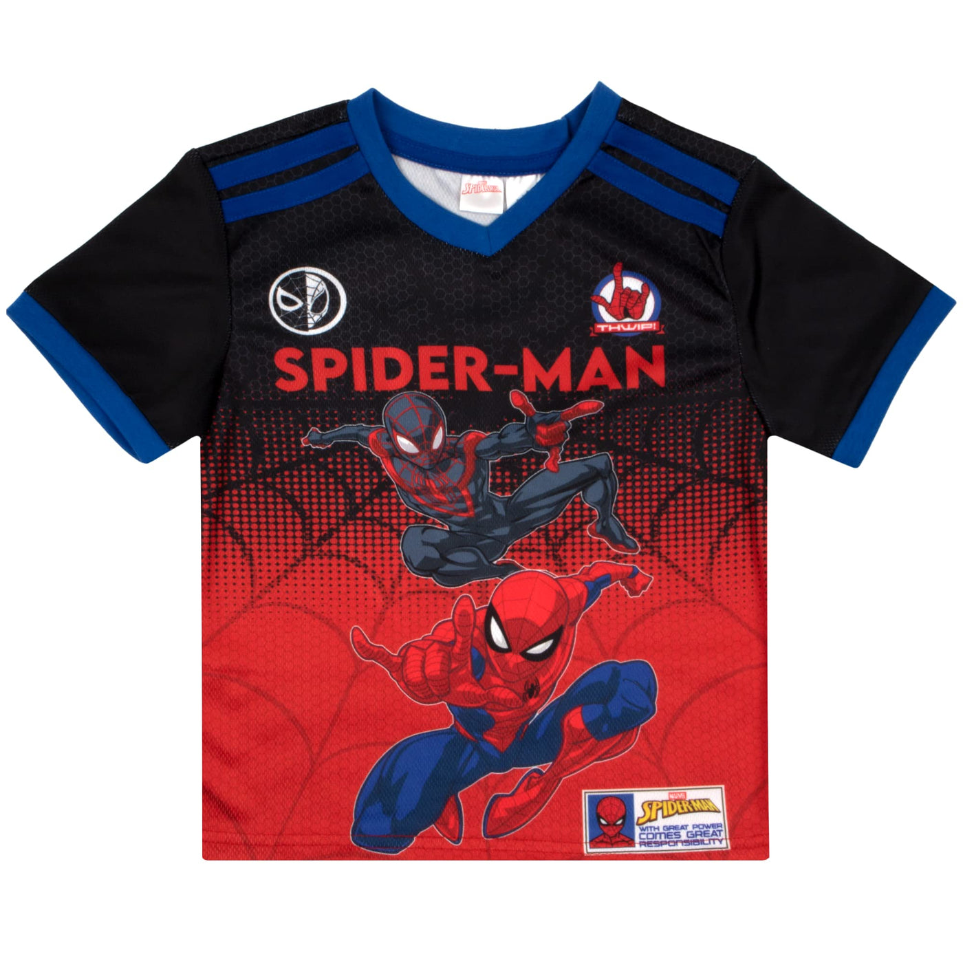 Marvel Spider-Man Boys 2-Piece Gamer Athletic Set, 2-Pack Short Sleeve T-Shirt Bundle Set for Kids