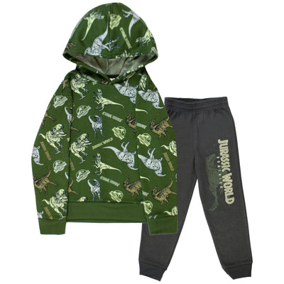 Jurassic World Dominion Boys 2 Piece Fleece Pants Sets, Hoodie and Pants Set Bundle for Boys