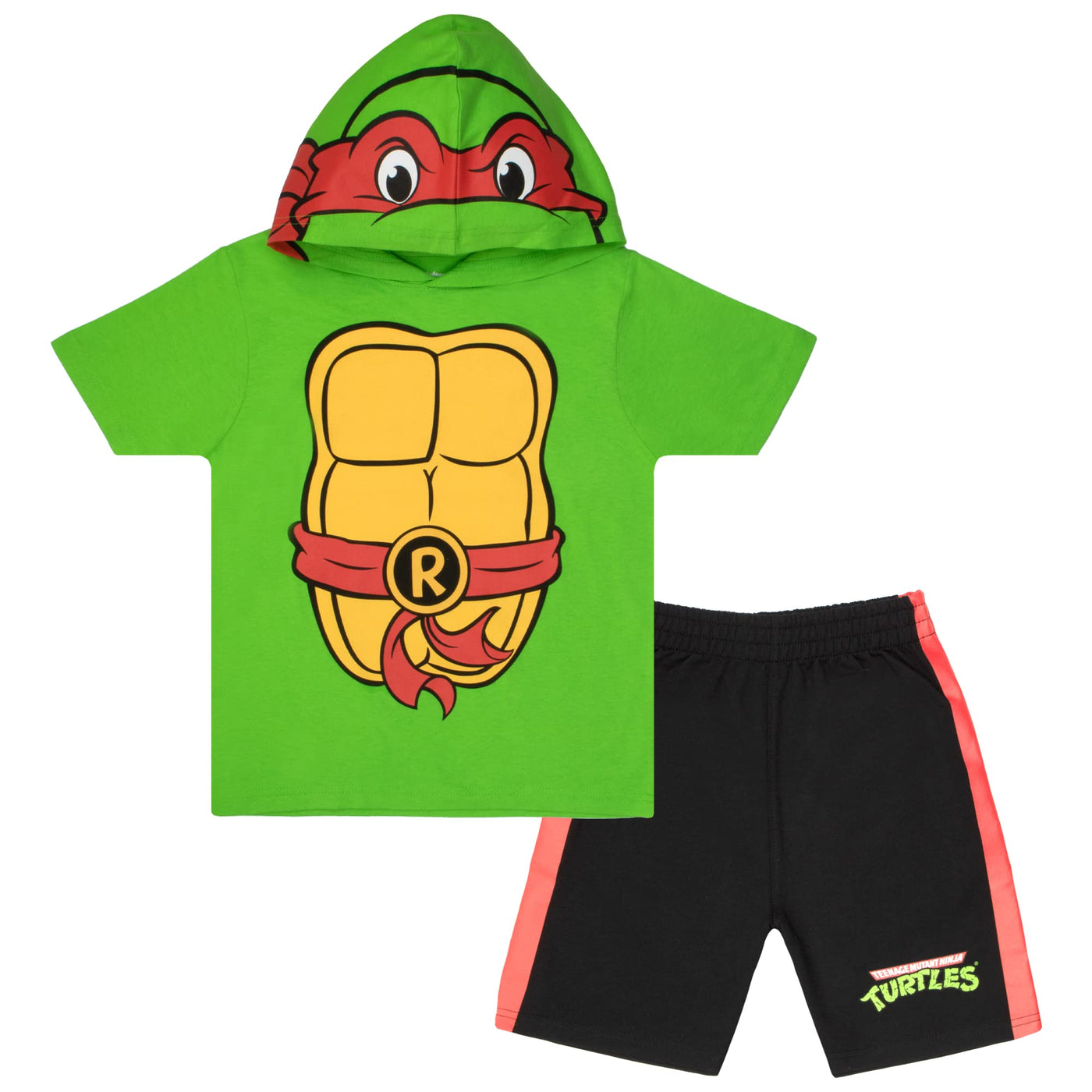 Nickelodeon Teenage Mutant Ninja Turtles Boys Costume 2-Piece Set, TMNT Hoodie Tee & Shorts 2-Pack Bundle Set