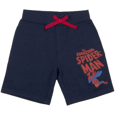 MARVEL Superheroes Boys T-Shirt and Shorts Set, Avengers and Spider-Man Tee and Shorts Set for Boys