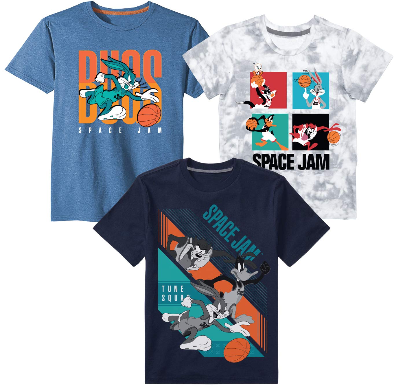 space jam 2 A New Legacy Boys 3 Pack Graphic Short Sleeve T-Shirt Bundle Set