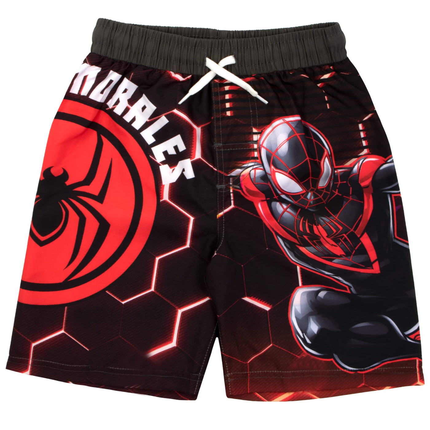 MARVEL Boys Avengers Spiderman Black Panther Miles Morales 2-Piece Costume Swimsuit Set, Rash Guard & Swim Trunks for Boys