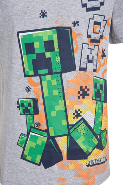 Minecraft Boys Creeper & Characters 3 Colors Short Sleeve T-Shirt Set, 3 Pack