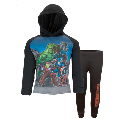 Marvel Avengers 2-Piece Fleece Pants Sets, Superhero Fleece Hoodie and Pants Bundle Set for Boys