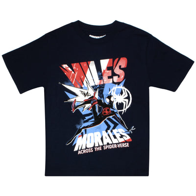 Marvel Spider-Man Spiderverse Avengers Short Sleeve Tee 4-Pack, Miles Morales Spider Gwen Boys 4 Pack T-Shirt Set