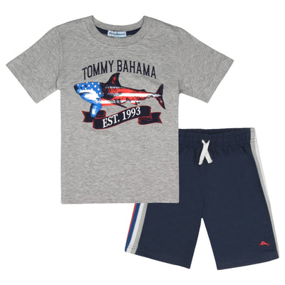 Tommy Bahama Boys 2-Piece Kids Clothing Set - Short Sleeve T-shirt & Shorts 2-Pack Bundle Set for Kids and Toddlers