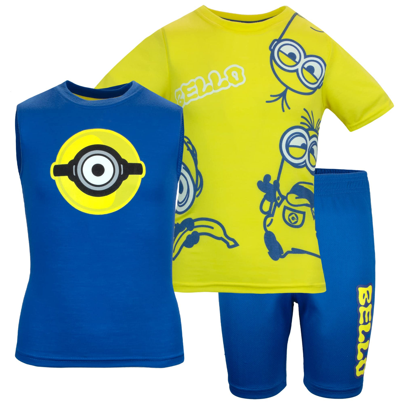 Minions T-shirt, Tanktop, and Shorts Set for Boys, Despicable Me Shorts Set for Boys