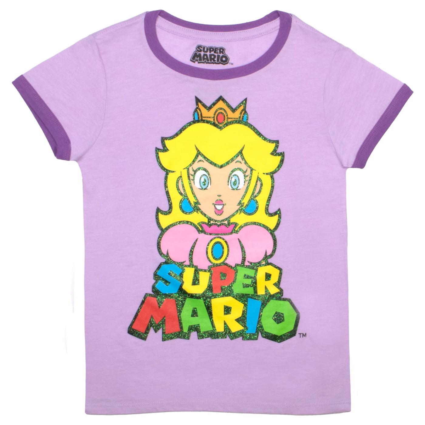 NINTENDO Super Mario T-Shirts for Girls 2-Pack, Super Mario Princess Peach Girls Tees 2-Pack Bundle