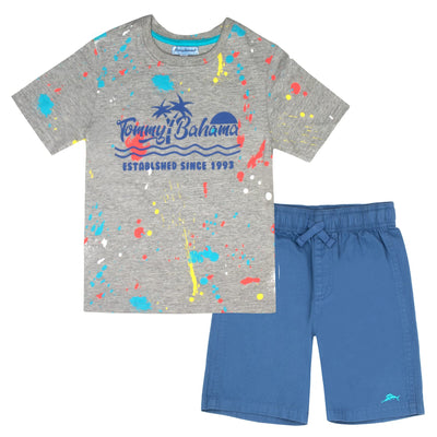 Tommy Bahama Boys 2-Piece Kids Clothing Set - Short Sleeve T-shirt & Shorts 2-Pack Bundle Set for Kids and Toddlers