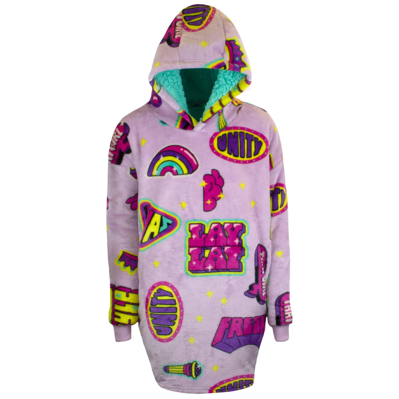 Nickelodeon THE WAYY BIG HOODIE Plush Lined Oversized Hoodie, Jojo Siwa and That Girl Lay Lay Soft Cozy Hoodies for Girls