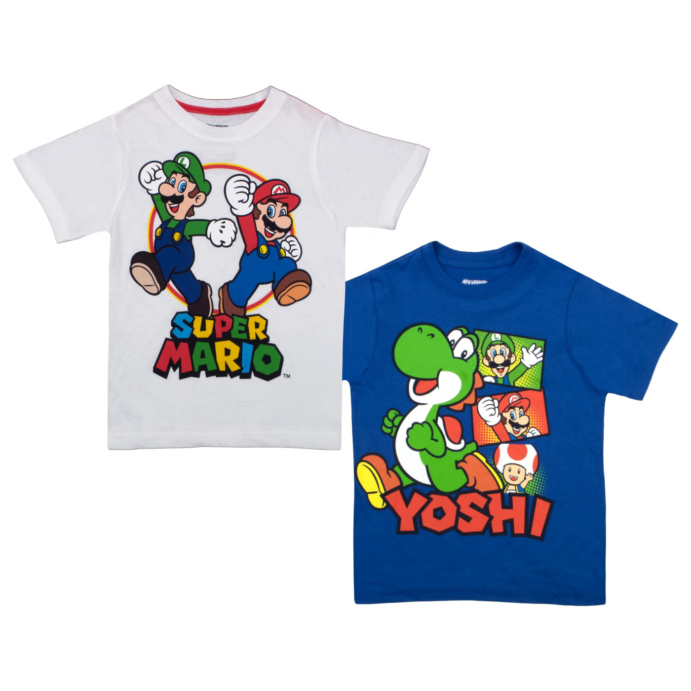 NINTENDO Super Mario Bros. Boys Mario Kart & Friends Graphic Short Sleeve T-Shirts 2 Pack