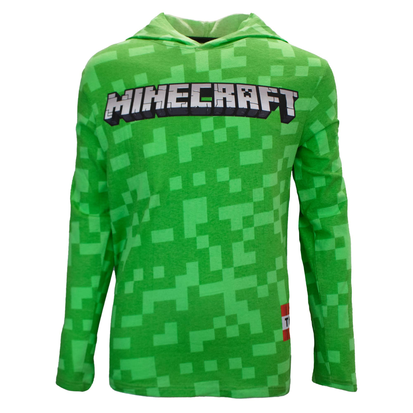 Minecraft Boys Long Sleeve Creeper Hoodie Tee