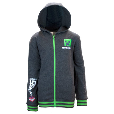 Minecraft Hoodie for Kids, Minecraft Creeper Zip-Up Hooded Sweatshirt