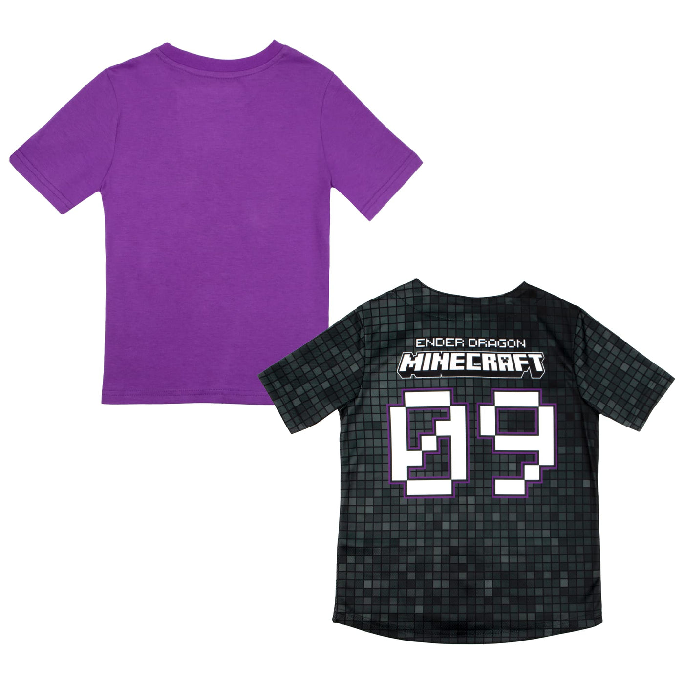 Minecraft Boys T-Shirt 2-Pack, Baseball Shirt and Tee 2-Pack Bundle Set for Boys