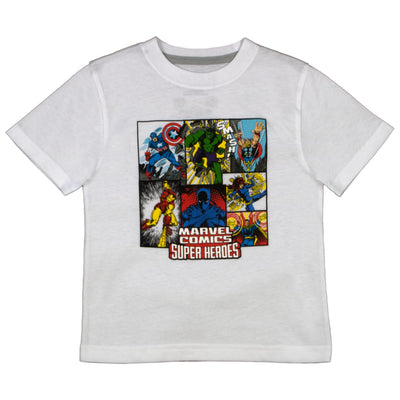 MARVEL Superheroes Boys T-Shirt and Shorts Set, Avengers and Spider-Man Tee and Shorts Set for Boys