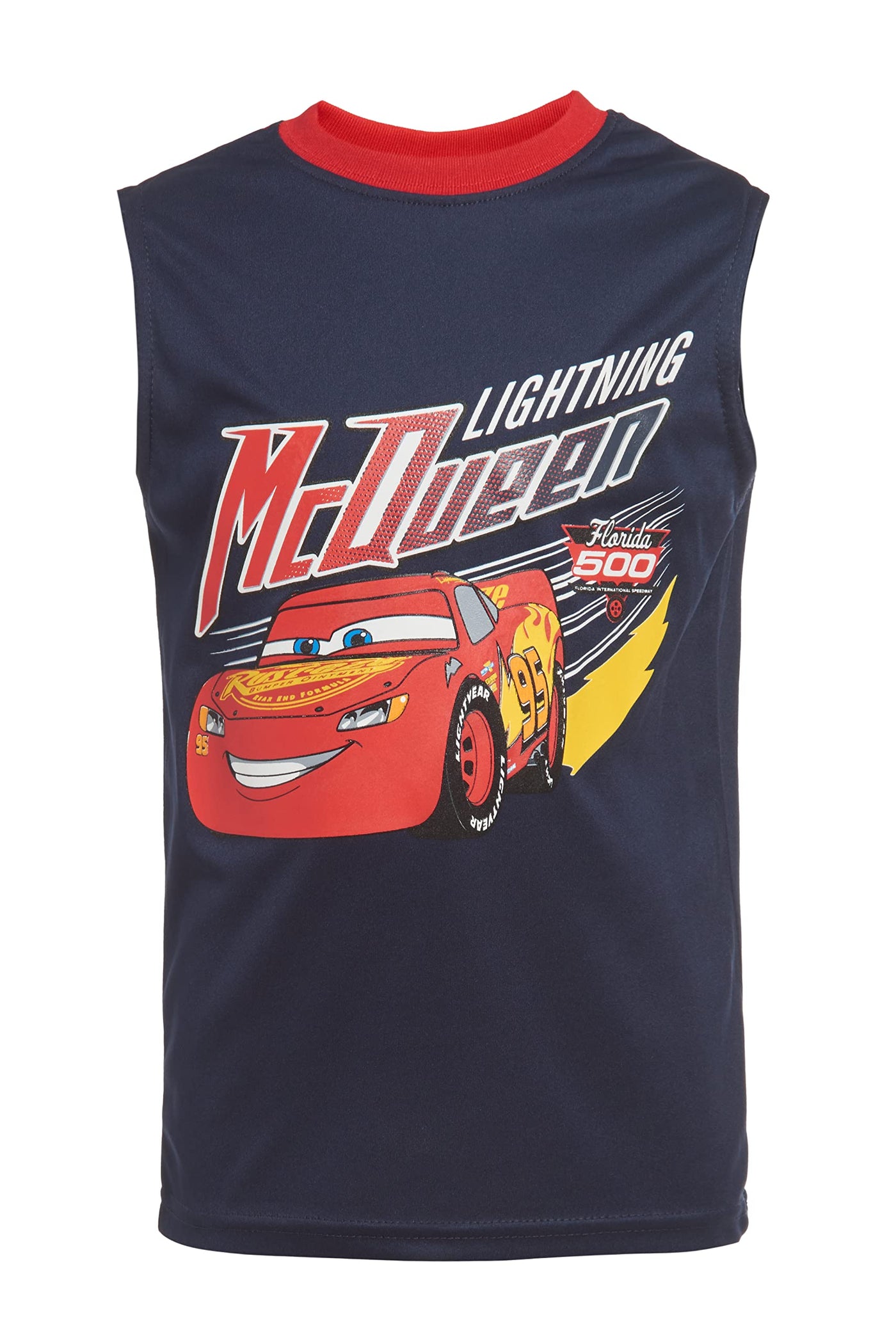 Disney boys Boys Cars Lightning Mcqueen Gray Heather 3 Piece T-shirt Tank Top Short Set